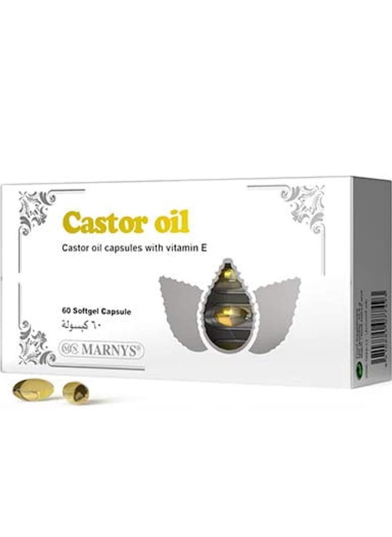 MARNYS Marnys Castor Oil Capsules with Vitamins E - 60 Capsules  - Image 2