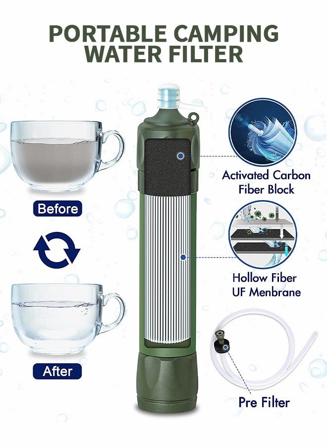 GROIC Personal Water Filter Straw Portable Emergency Water Filtration System Hiking Camping Straw Survival Gear Emergency Preparedness,Outdoor Camping Equipment - Image 4