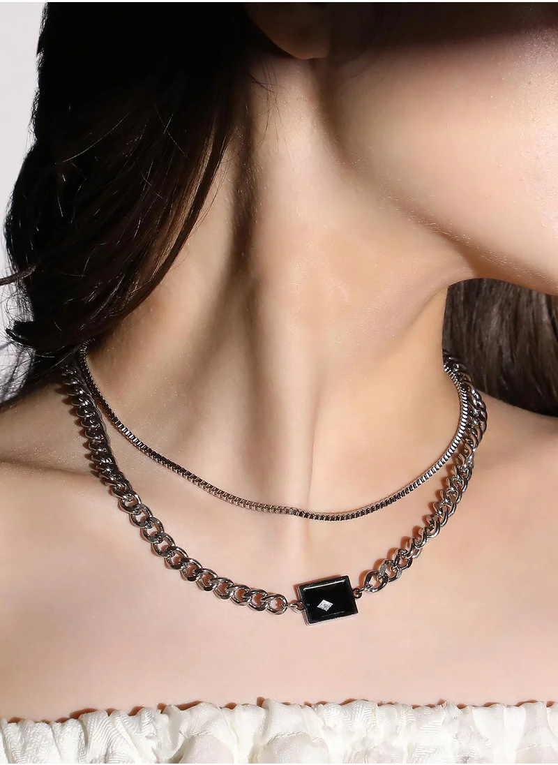 SOHI Women's The Block Multi-Layer Necklace