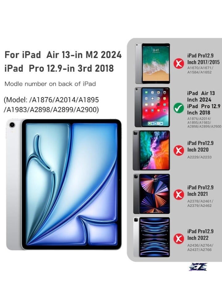 ELTRAZONE iPad Air 13 Inch Case M2 2024 – Smart iPad Case with Pencil Holder, Supports Pencil Pro and Pencil (USB-C), Touch ID Compatible, Auto Wake/Sleep Function – Durable, Stylish Protection for iPad Air 2024 - Image 1