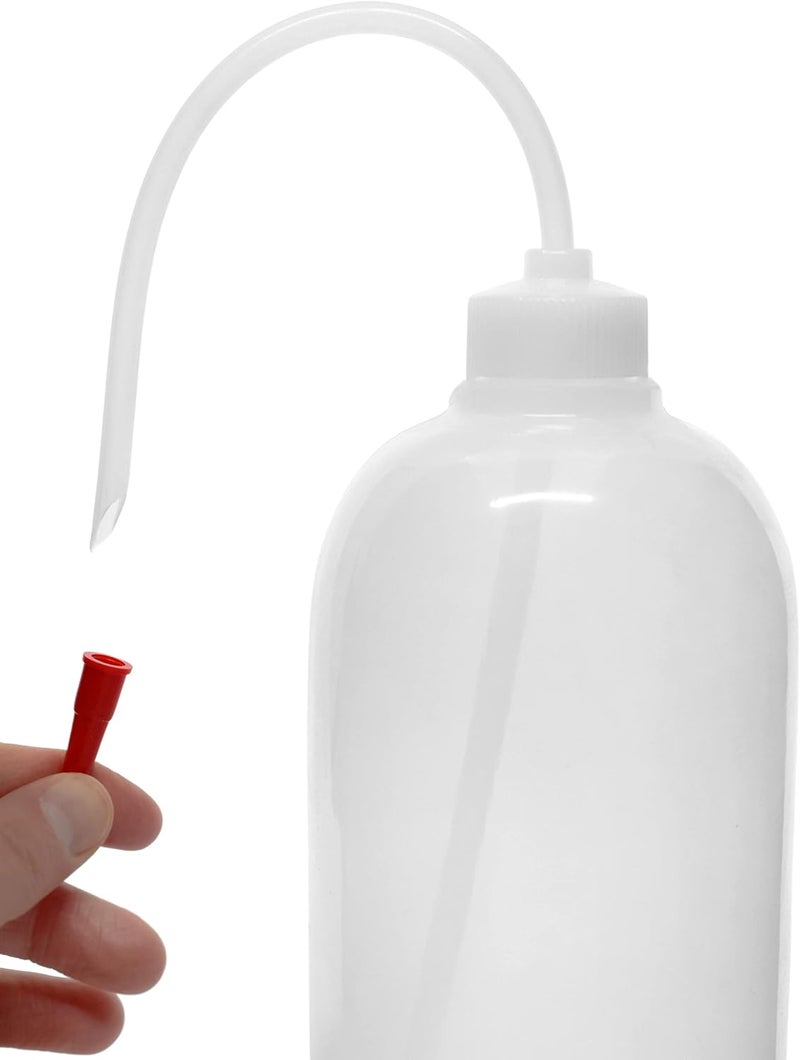 EISCO Wash Bottle, 1000ml - Polyethylene - Translucent, Unbreakable - Screw Cap with Flexible Delivery Tube for Dispensing Liquid - Includes Tube Cap (Pack of 2) - Image 3