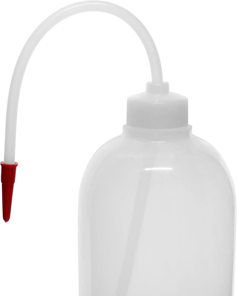 EISCO Wash Bottle, 1000ml - Polyethylene - Translucent, Unbreakable - Screw Cap with Flexible Delivery Tube for Dispensing Liquid - Includes Tube Cap (Pack of 2) - Image 2