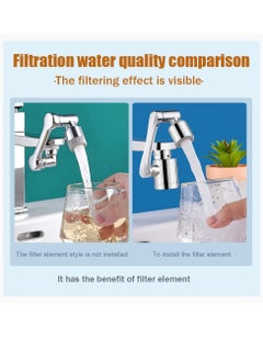 Excefore Faucet Extender, 1080° FilterSwivel Faucet Aerator, Durable Splash Proof Faucet, 2 Types of Water Discharge Model, Multifunctional Robot Arm for Cleaning Eyes/Hair/Face for Kitchen and Bathroom  - Image 4