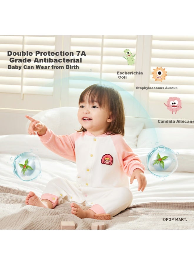 Ibaby/english Baby Sweet Bean Collaboration Newborn Clothes, Baby Romper, Spring And Autumn Long-sleeve Split-leg Sleeping Bag, 2-piece Set - Image 2