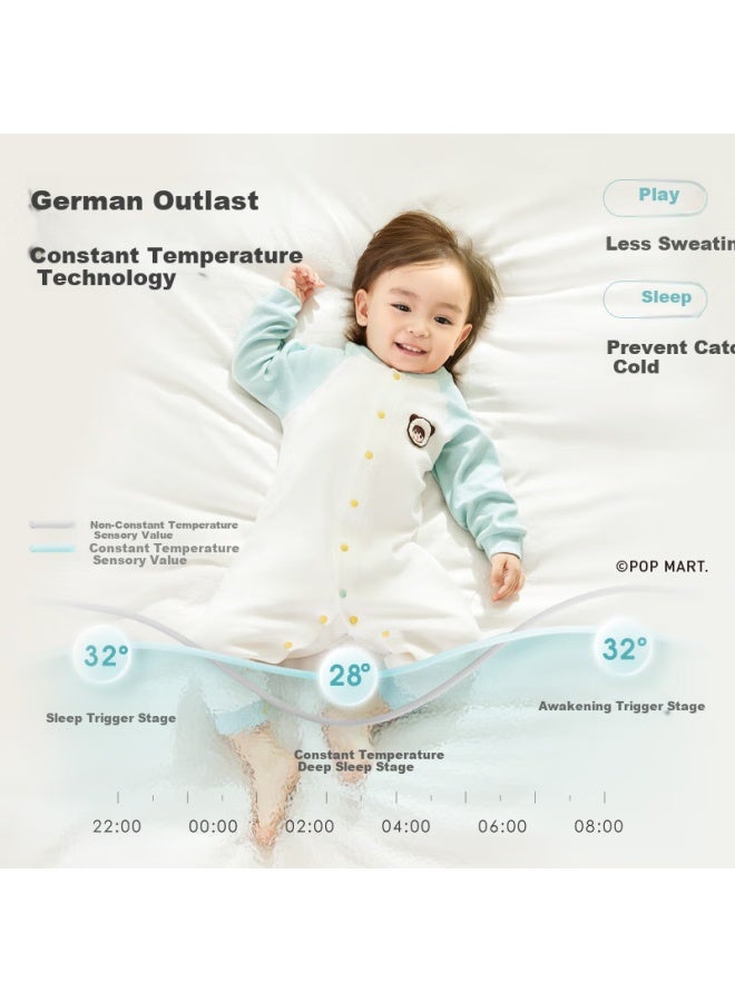 Ibaby/english Baby Sweet Bean Collaboration Newborn Clothes, Baby Romper, Spring And Autumn Long-sleeve Split-leg Sleeping Bag, 2-piece Set - Image 1