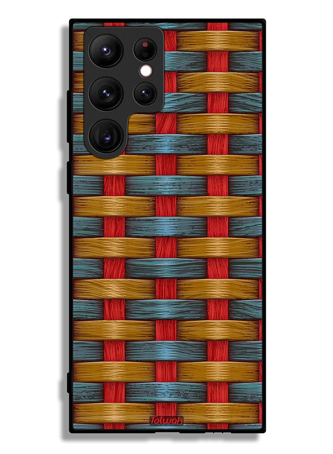 Tolwak Samsung Galaxy S22 Ultra 5G Protective Case Cover Strips Art Pattern - Image 3