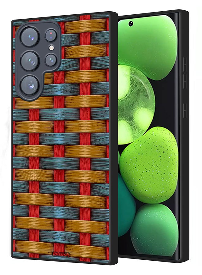Tolwak Samsung Galaxy S22 Ultra 5G Protective Case Cover Strips Art Pattern - Image 1