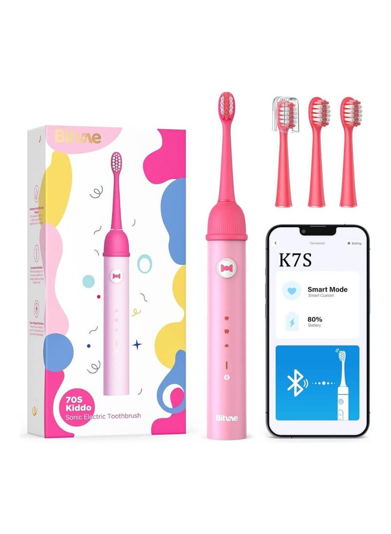 Bitvae K7S Bluetooth Kids Electric Toothbrush Pink - Image 1