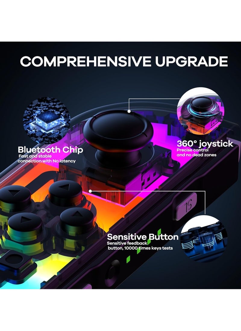 Generic Controllers for Nintendo Switch, Replacement for Switch Controller with RGB LED, Adjustable Turbo & Vibration, Motion Control,Wake-Up/Screenshot  - Image 4