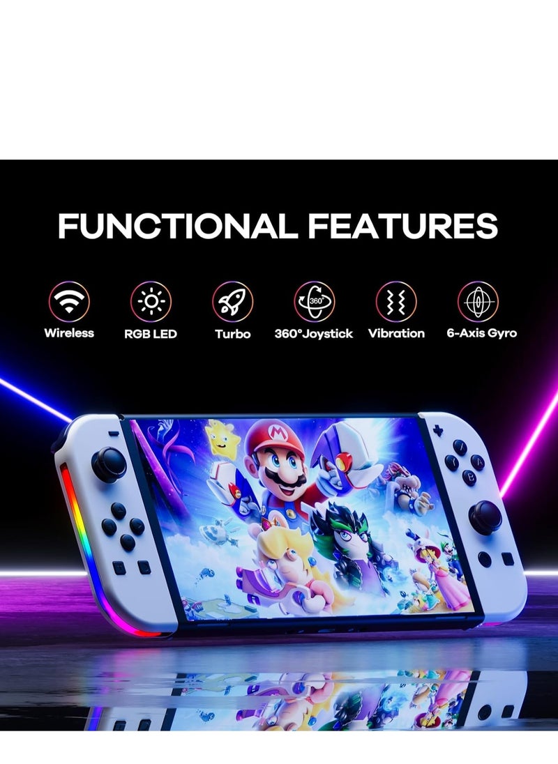 Generic - Controllers for Nintendo Switch, Replacement for Switch Controller with RGB LED, Adjustable Turbo & Vibration, Motion Control,Wake-Up/Screenshot - Image 1