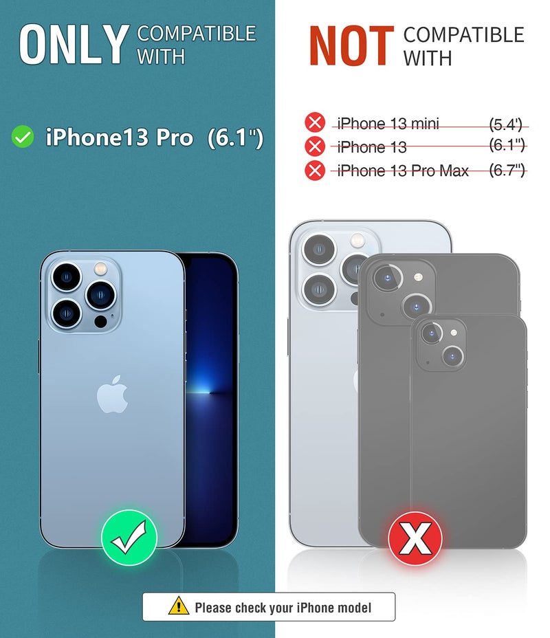 OCASE Compatible with iPhone 13 Pro Wallet Case, PU Leather Flip Case with Card Holders RFID Blocking Stand [Shockproof TPU Inner Shell] Phone Cover 6.1 Inch 2021 (Black) - Image 2