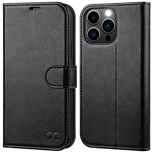 OCASE Compatible with iPhone 13 Pro Wallet Case, PU Leather Flip Case with Card Holders RFID Blocking Stand [Shockproof TPU Inner Shell] Phone Cover 6.1 Inch 2021 (Black) - Image 1