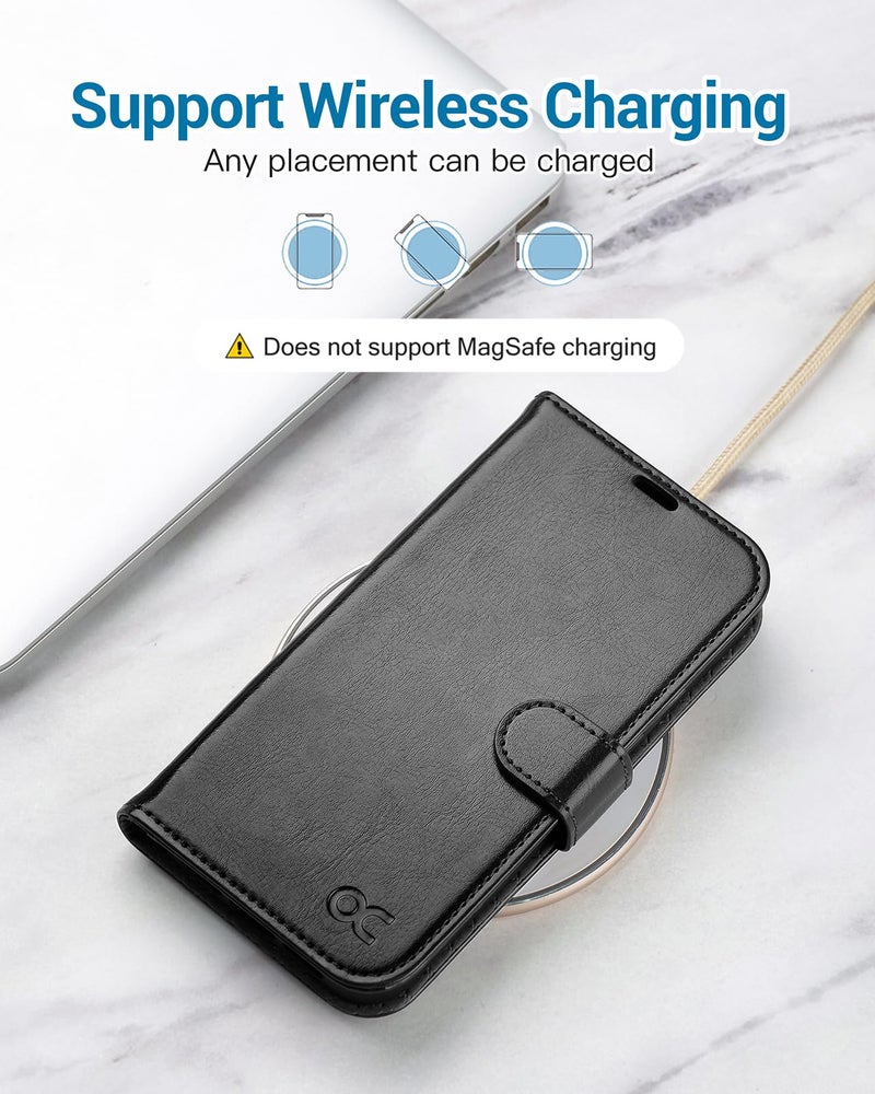 OCASE Compatible with iPhone 13 Pro Wallet Case, PU Leather Flip Case with Card Holders RFID Blocking Stand [Shockproof TPU Inner Shell] Phone Cover 6.1 Inch 2021 (Black) - Image 5