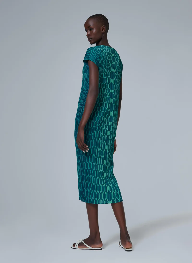 ليم Ombre Plisse Dress