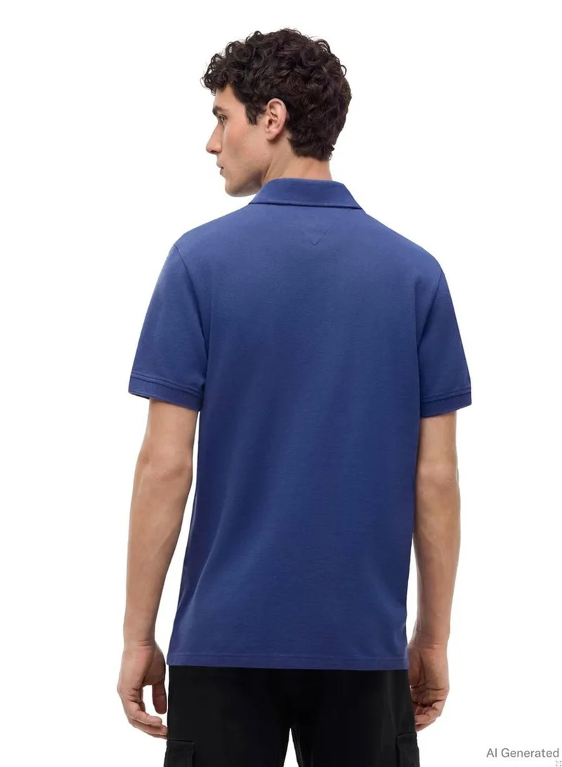 Tommy Jeans Blue Storm Essential Regular Fit Polo for Men | Best Price UAE