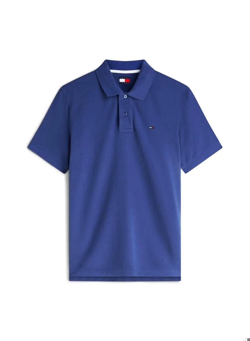 Tommy Jeans Blue Storm Essential Regular Fit Polo for Men | Best Price UAE