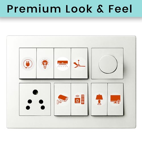 SWAGSTATION Rose Gold Switch Board Stickers for Home | 500+ Appliance Labels with 30+ Icons | Fan Light AC Fridge Label Stickers | Decorative Modular Switch Panel Organizer for Classy Interiors - Image 2