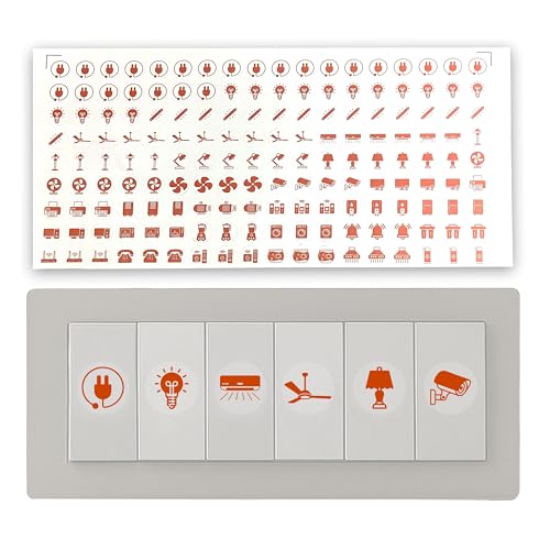 SWAGSTATION Rose Gold Switch Board Stickers for Home | 500+ Appliance Labels with 30+ Icons | Fan Light AC Fridge Label Stickers | Decorative Modular Switch Panel Organizer for Classy Interiors - Image 1
