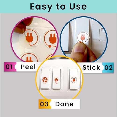SWAGSTATION Rose Gold Switch Board Stickers for Home | 500+ Appliance Labels with 30+ Icons | Fan Light AC Fridge Label Stickers | Decorative Modular Switch Panel Organizer for Classy Interiors - Image 5