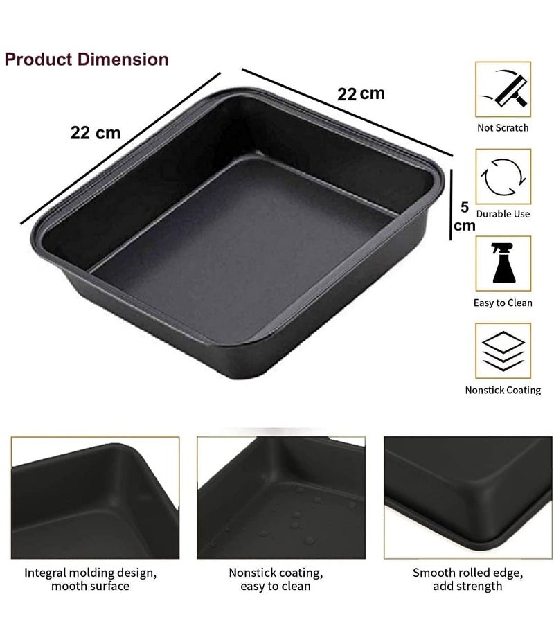 Xacton 8-in-1 Cake Mould Baking Set Combo of Round, Heart, Square, Bead Mould, Pizza Tray, 6 Slot Muffin Tray, Cake Cup Liners, and Measuring Cups and Spoon for Microwave Oven OTG Safe Baking tin - Image 4