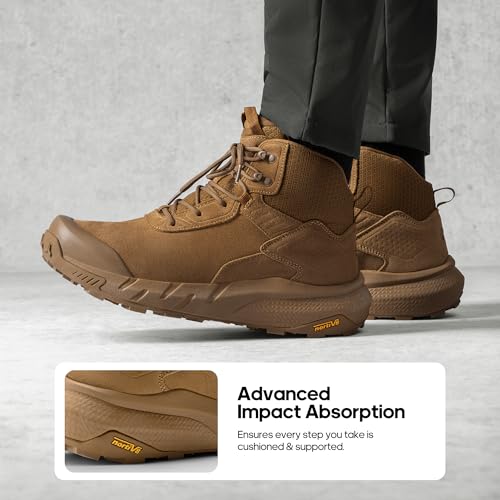 NORTIV 8 Men's Waterproof Military Tactical Work Boots Leather Motorcycle Combat Lightweight Non-Slip Hiking Boots for Men VaporGuard,Size 10,Coyote,SNMT246M - Image 3