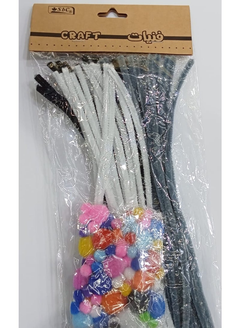 SBC CRAFTS SET PIPECLEANER+POMPOM+EYS