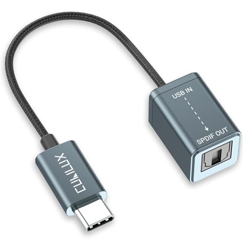 Cubilux USB to S/PDIF Transmitter for Music Playing, USB C to TOSLINK Output Adapter (Stereo Sound), USB Optical Audio Converter Suitable for iPhone 17/16/15 Series - Not for 7.1/5.1, NOT for TV - Image 1