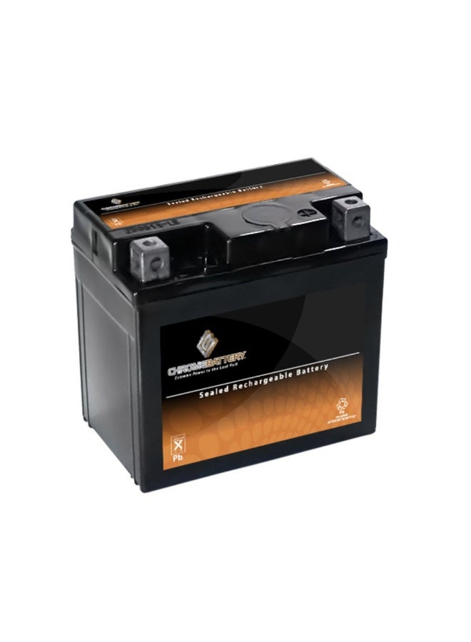 CB CHROMEBATTERY Chrome Battery YTX5LBS Maintenance Free Replacement Battery for ATV Motorcycle and Scooter 12 Volts5 Amps 4Ah Nut and Bolt T3 Terminal