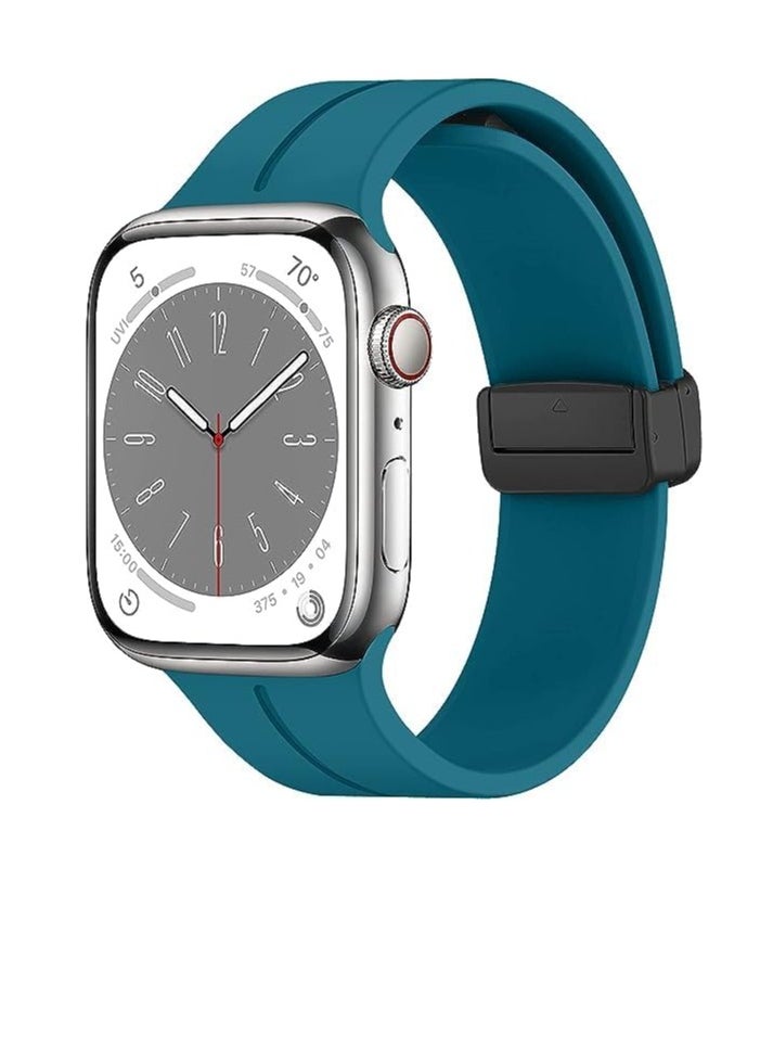 Generic - Magnetic Bands for Apple Watch Ultra/Ultra 2 Band 49mm 45mm 44mm 42mm Soft Sport Silicone Strap for iwatch Series 9/8/7/6/5/4/3/2/1/SE2/SE - Image 1