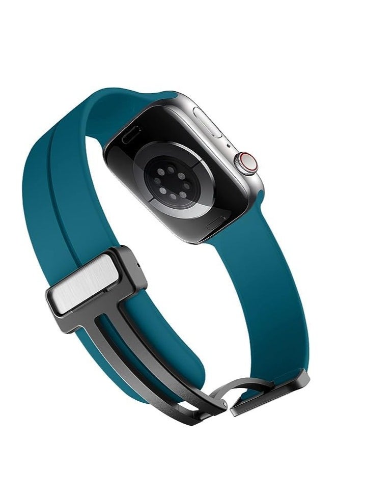 Generic - Magnetic Bands for Apple Watch Ultra/Ultra 2 Band 49mm 45mm 44mm 42mm Soft Sport Silicone Strap for iwatch Series 9/8/7/6/5/4/3/2/1/SE2/SE - Image 1