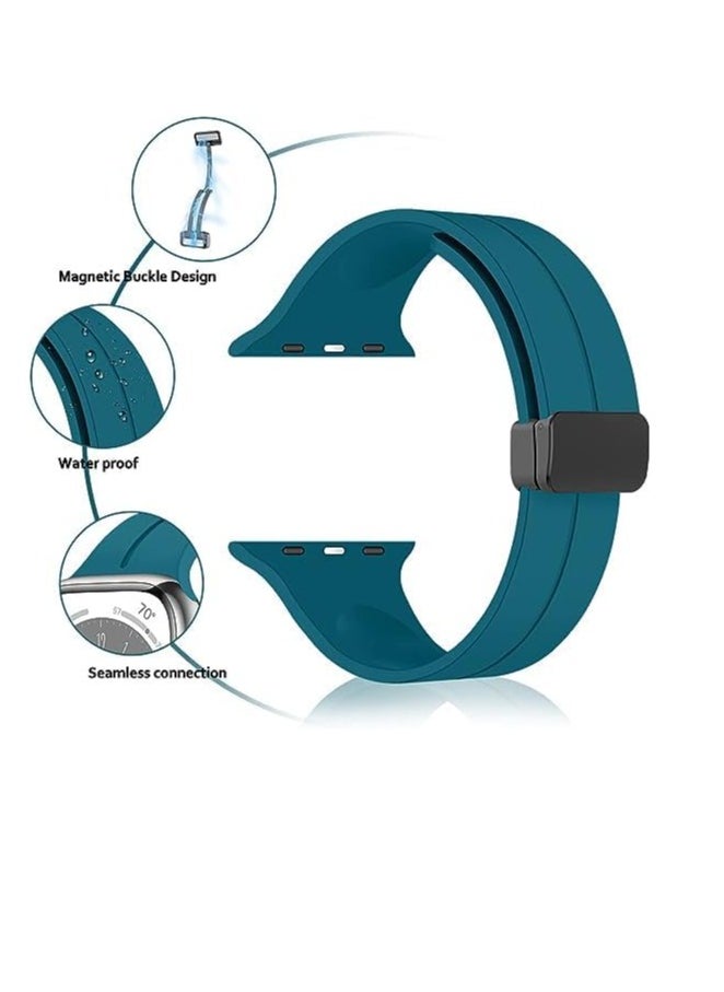 Generic - Magnetic Bands for Apple Watch Ultra/Ultra 2 Band 49mm 45mm 44mm 42mm Soft Sport Silicone Strap for iwatch Series 9/8/7/6/5/4/3/2/1/SE2/SE - Image 1