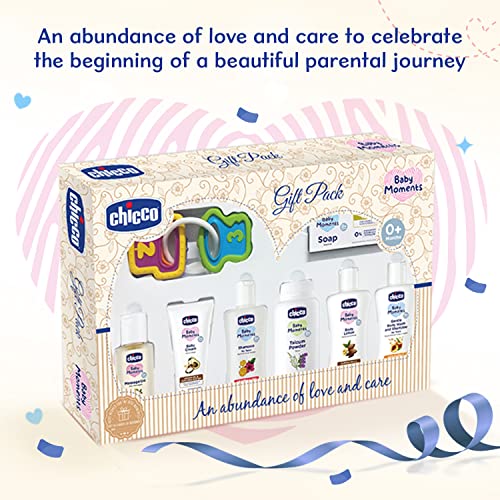 Chicco Baby Moments Delight Gift Pack Beige, Ideal Baby Gift Sets for Baby Shower, Newborn Gifting, New Parents, Birthdays, New Advanced Formula with 0% Phenoxyethanol, 0m+ (8 Items) - Image 3