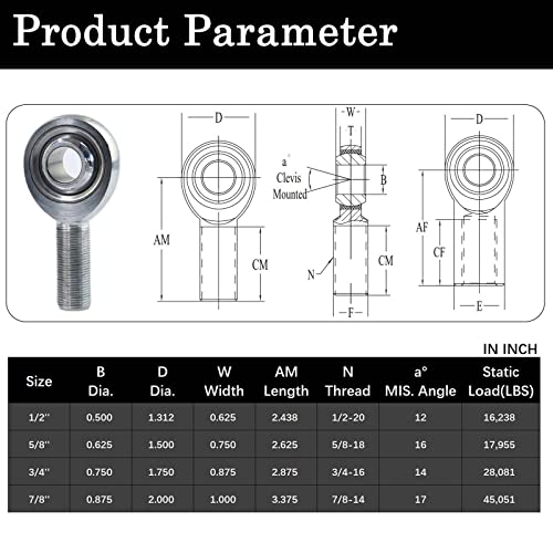 GÃ¼ren GaiRen 5/8” Heim Joints Rod End, JMX Series 3-Piece Heavy Duty .625" Chromoly Joints Panhard Rod End Kit with Jam Nuts - Image 4