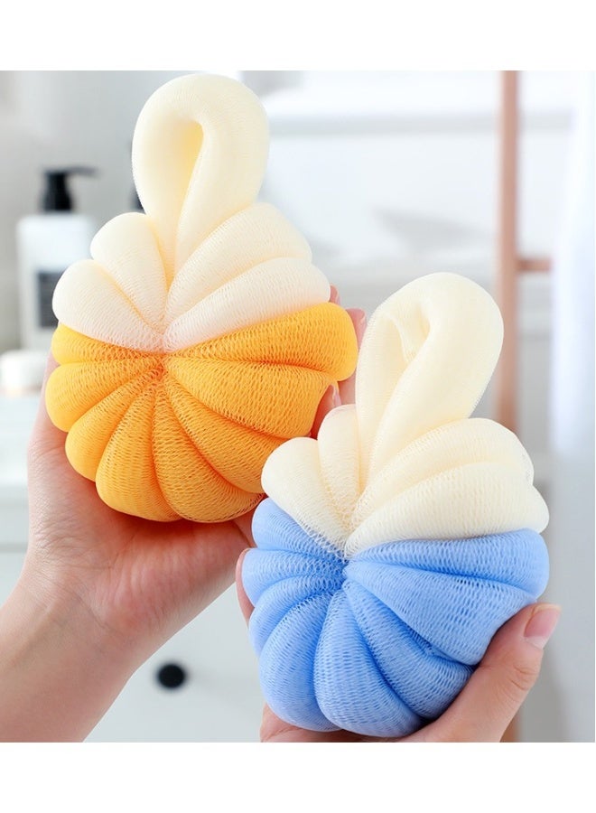 Beauenty 2 pumpkin shaped bath balls (Pumpkin Orange + Clear sky Blue) - Image 1