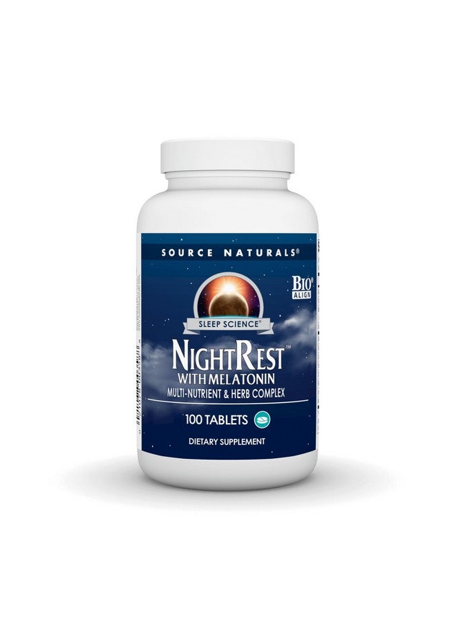 Source Naturals Sleep Science NightRest with Melatonin - BioAligned MultiNutrient & Herb Complex, for Rest & Relaxation Support* - 100 Tablets - Image 1