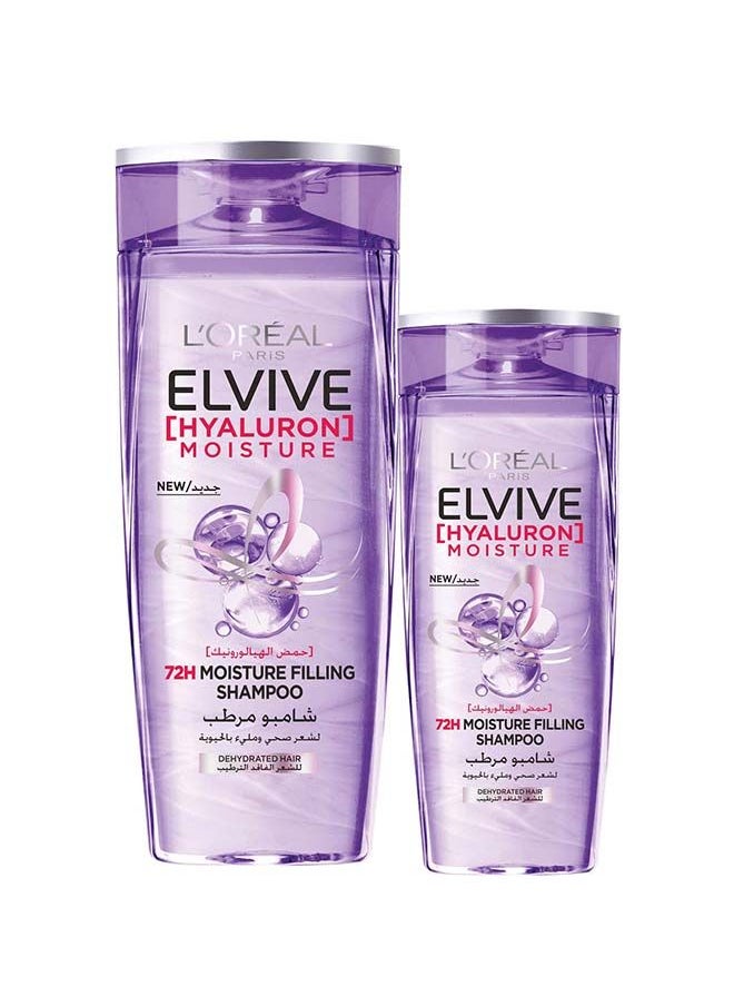 L'OREAL PARIS Elvive Hyaluron Moisture Shampoo 600ml + 400 ml Dual Pack For Dehydrated Dry Hair  - Image 1