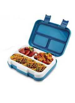 fashionhome Portable Durable Leakproof Food Container Outdoor 3 Compartment Sealed Salad and Lunch Box with Divider for Kids and Adults 22.9x17.8x6.3 cm  - Image 2