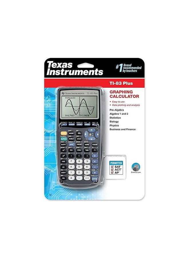 TEXAS INSTRUMENTS Texas Instruments TI-83 Plus Programmable Graphing Calculator (Packaging and Colors May Vary)  - Image 1