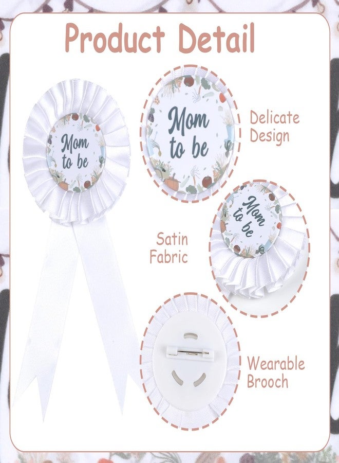 Serencatcher Locally Grown Baby Shower Decorations, Farmer's Market Mom to Be Sash Fruit and Vegetable Mom Dad to Be Pin White Flower Crown Headband for Gardener Theme Farm Baby Shower Party Favors - Image 3