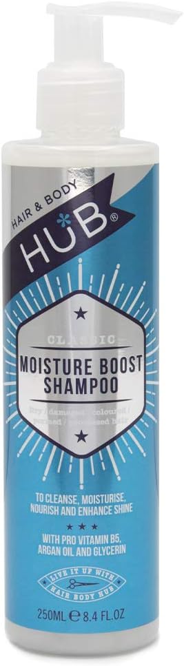 HUB Classic Moisture Boost Shampoo 250ml x 1 for Dry Damaged Coloured Permed and Processed Hair