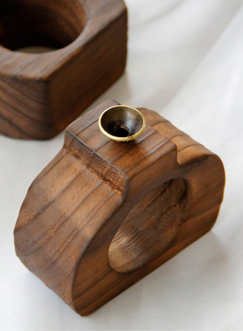 Creative Design Brown Wood Backflow Incense Burner - Image 2
