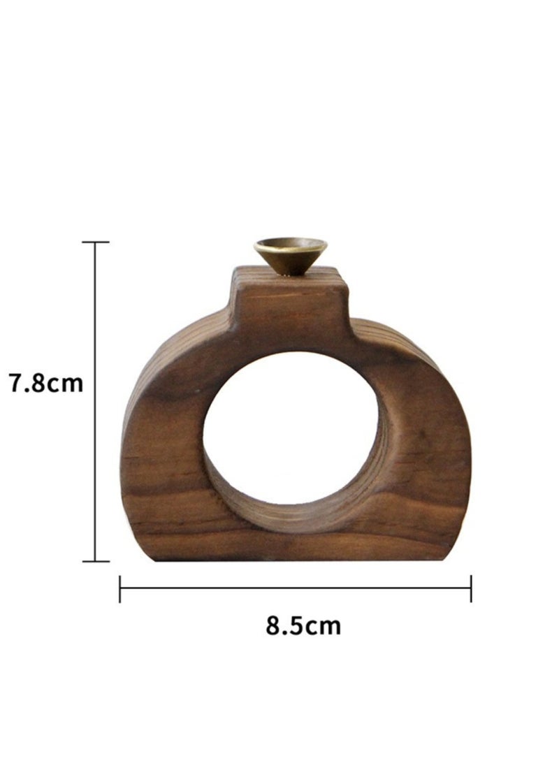 Creative Design Brown Wood Backflow Incense Burner - Image 3