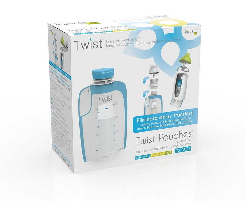 Kiinde Twist Pouch Direct-Pump Direct-Feed Twist Cap Breast Milk Storage Bag for Pumping, Freezing, Heating and Feeding, Pre-Sterilized, Breast Feeding Essentials, 6 Ounce, Pack of 20 - Image 5