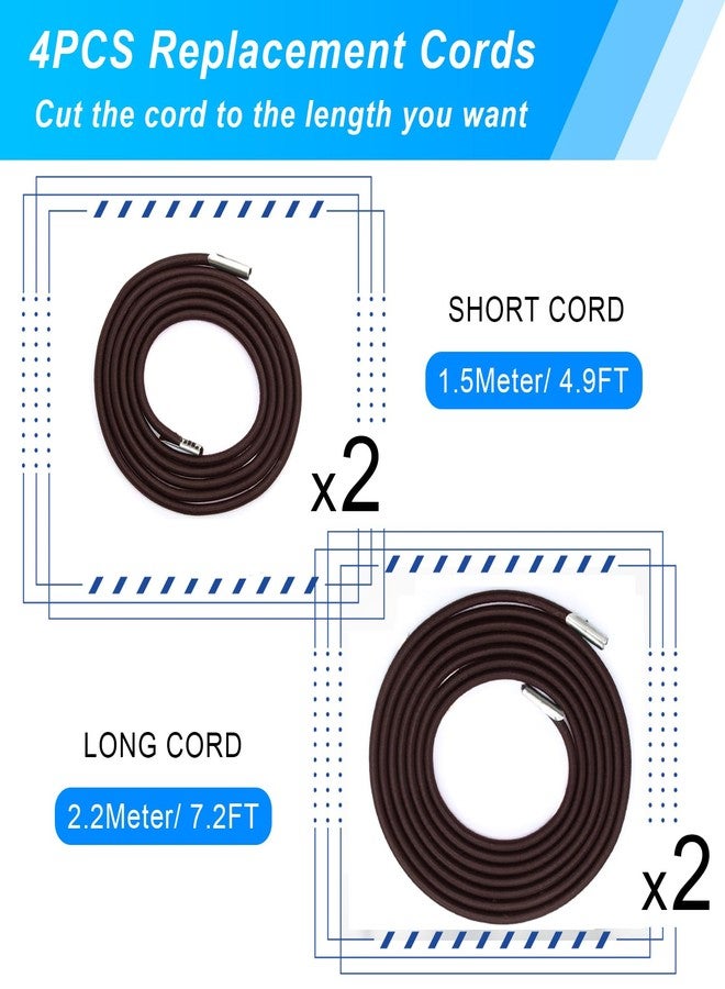 COITEK 4PCS Replacement Cord for Zero Gravity Chair, Universal Elastic Repair Cord for Recliners Replacement Laces Rope for Lounge, Bungee Beach Chair (Brown) - Image 2