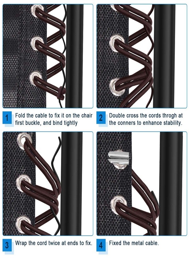 COITEK 4PCS Replacement Cord for Zero Gravity Chair, Universal Elastic Repair Cord for Recliners Replacement Laces Rope for Lounge, Bungee Beach Chair (Brown) - Image 5