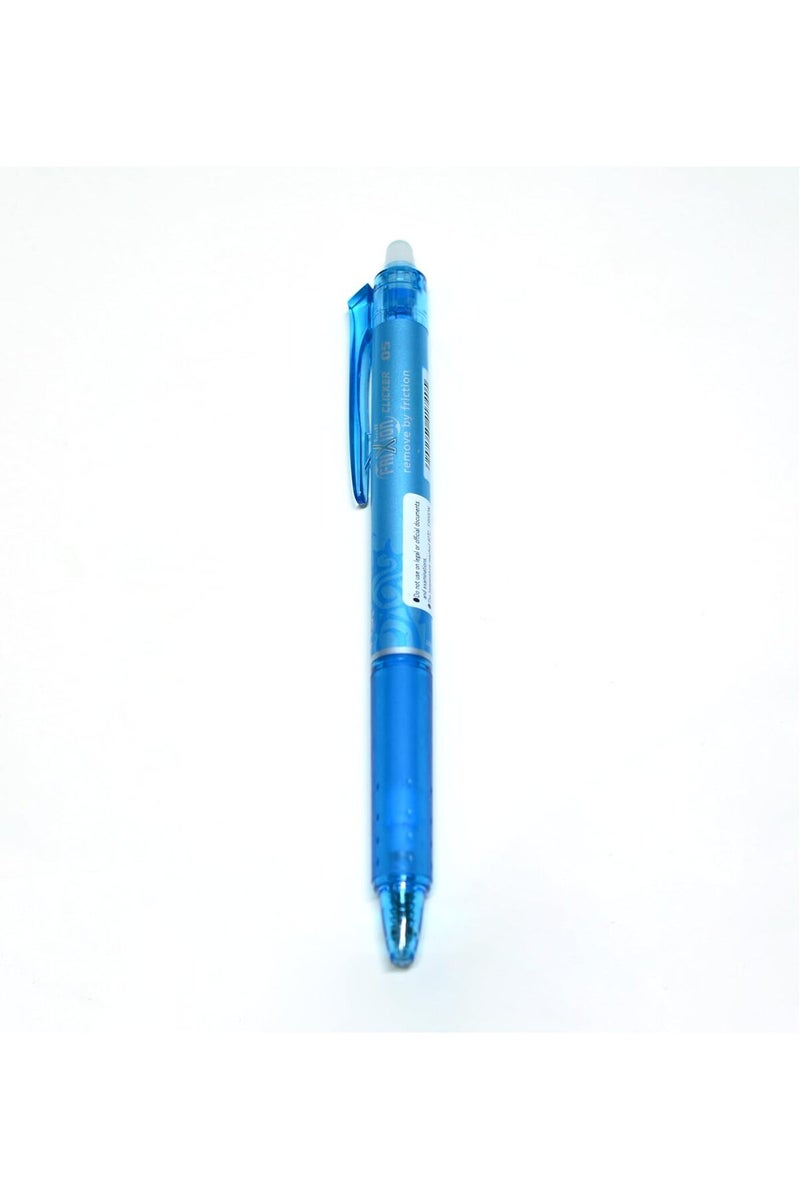 PILOT Frixion Clicker Roller Ball Pen 05 pcs , 0.5 mm Tip Size, Light Blue - Image 4