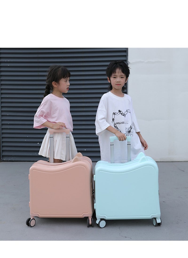 Generic Carry-On Luggage 20 Inch, Kids Cycling Luggage Travel Suitcase with Spinner Wheels and Combination Lock, Children’s Travel Trolley Bag Hardside Trolley Case for Boys Girls (Pink-20 Inch)  - Image 3