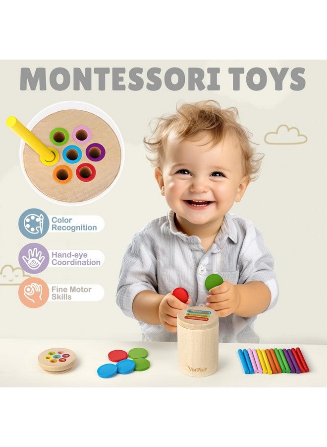 فانبلاي ألعاب مونتيسوري للأطفال من سن 1 إلى 3 سنوات، ألعاب خشبية لتعلم فرز الألوان للأطفال الصغار من سن 1 إلى 2 إلى 3 سنوات، ألعاب مطابقة حسية للأطفال الرضع بعمر 18 شهرًا، هدايا للأولاد والبنات - Image 3