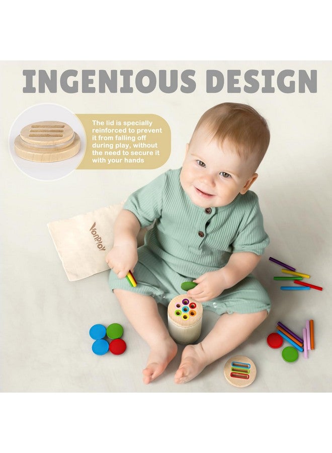 فانبلاي ألعاب مونتيسوري للأطفال من سن 1 إلى 3 سنوات، ألعاب خشبية لتعلم فرز الألوان للأطفال الصغار من سن 1 إلى 2 إلى 3 سنوات، ألعاب مطابقة حسية للأطفال الرضع بعمر 18 شهرًا، هدايا للأولاد والبنات - Image 4