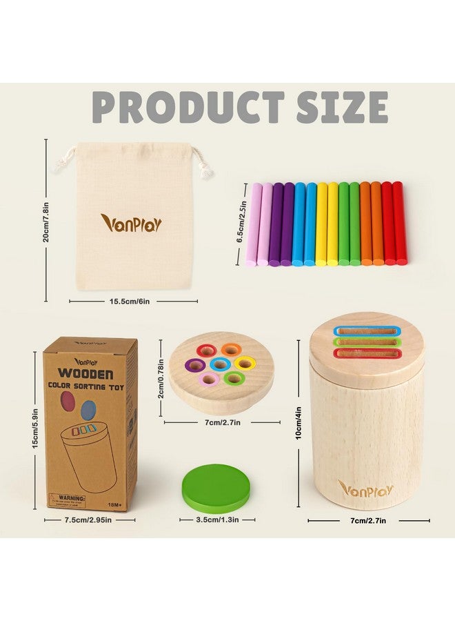 فانبلاي ألعاب مونتيسوري للأطفال من سن 1 إلى 3 سنوات، ألعاب خشبية لتعلم فرز الألوان للأطفال الصغار من سن 1 إلى 2 إلى 3 سنوات، ألعاب مطابقة حسية للأطفال الرضع بعمر 18 شهرًا، هدايا للأولاد والبنات - Image 5